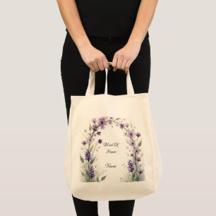 Lavender Lilac Floral Arch Bridal Party Tote Bag