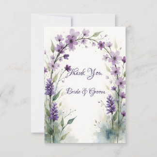 Lavender & Lilac Floral Arch Photo Thank you Card