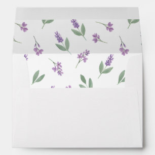 Lavender Lilac Floral Arch Wedding Invitation Envelope