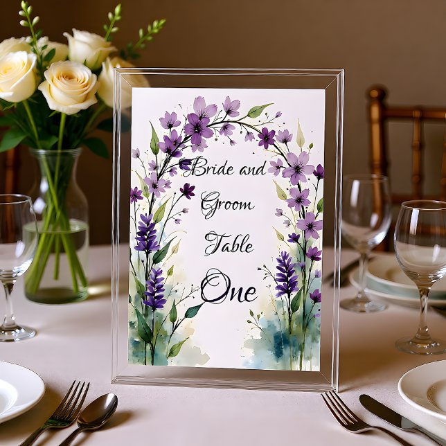 Lavender Lilac Floral Table Number Sign (Creator Uploaded)
