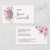 Lavender Lilac Flowers We Have Moved Insert Card