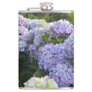 Lavender & Lilac Hortensia Hydrangea Flowers Hip Flask