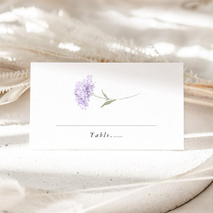 Lavender Lilac Hydrangea Watercolor Wedding Place Card