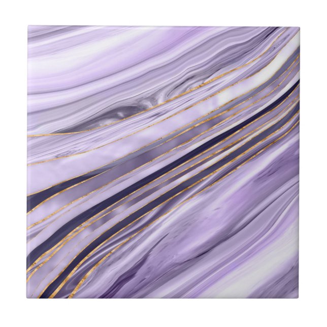 Lavender Lilac Marble flow Tile (Front)