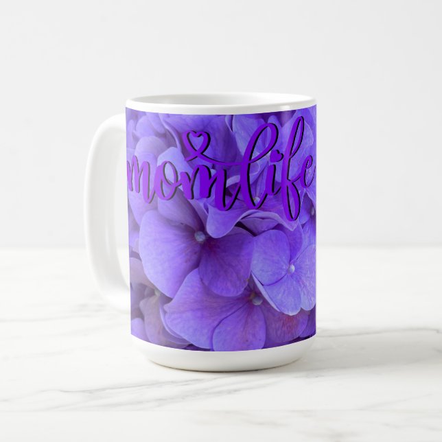 Lavender lilac purple Hydrangeas purple Flowers  Coffee Mug (Front Left)