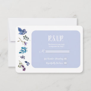 Lavender Lilac Purple Iris Spring Floral RSVP Card