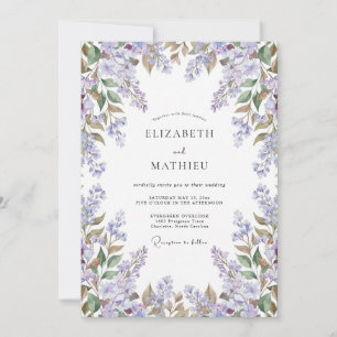 Lavender Lilac Romantic Spring Wedding Invitation