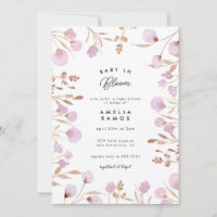 Lavender Lilac Watercolor Flower Baby Shower