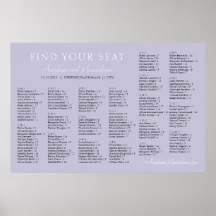 Lavender Lilac Wedding Alphabetical Seating Chart