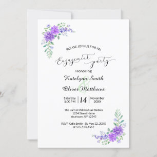 Lavender Lilac Wedding Engagement Invitation