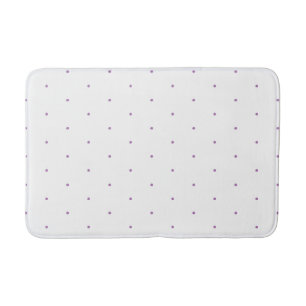 Lavender lilac white tiny polka dots pattern bath mat