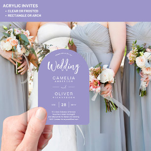 Lavender Lilac Zazzle Acrylic Wedding Invites  Invitations