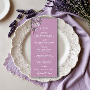 Lavender, Lilacs, Roses, Wedding Menu