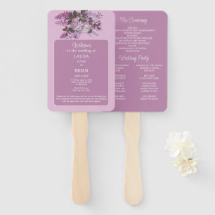 Lavender,Lilacs, Roses, Wedding Program Hand Fan