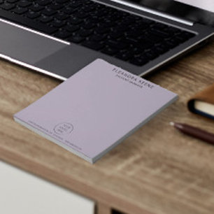 Lavender Logo, Name, and Contact Info Business Notepad