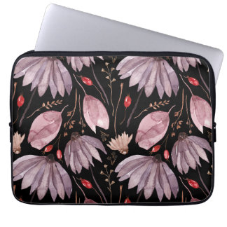 Lavender Lotus Flowers Laptop Electronics Sleeve