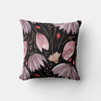 Lavender Lotus Flowers Throw Pillow