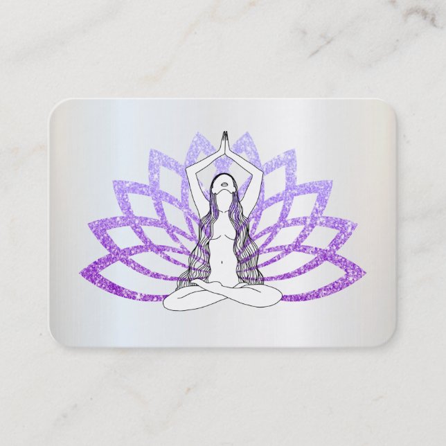 *~* Lavender Lotus  Yoga  Woman Healing Energy  Business Card (Front)