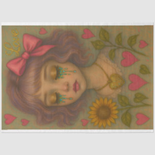 Lavender Love Decoupage Paper – Crying Girl 