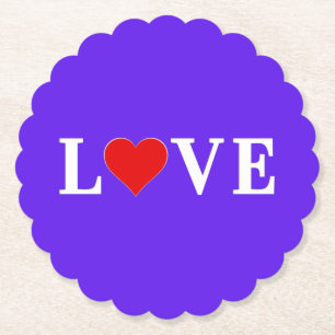 Lavender LOVE Elegant Stylish Paper Coaster