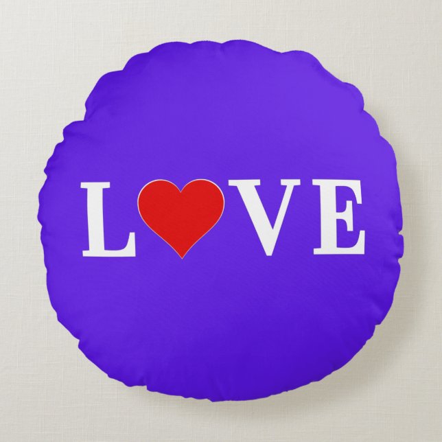 Lavender LOVE Elegant Stylish Round Cushion (Front)
