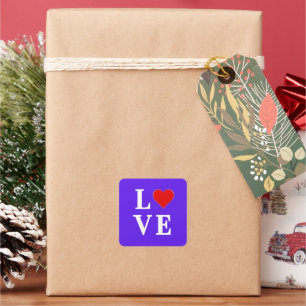 Lavender LOVE Modern Chic Elegant Square Sticker