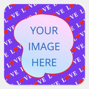 Lavender LOVE Modern Chic Square Sticker