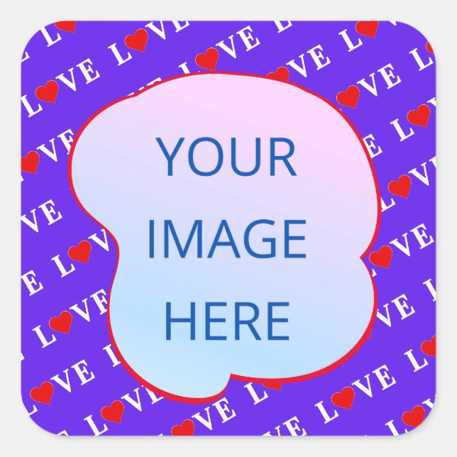 Lavender LOVE Modern Chic Square Sticker (Front)