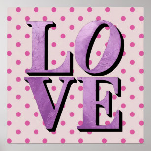 Lavender Love Pink Polka Dot Poster