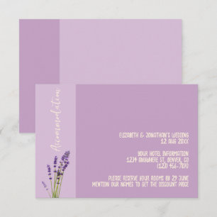 Lavender Love Wedding Accommodation Enclosure Card