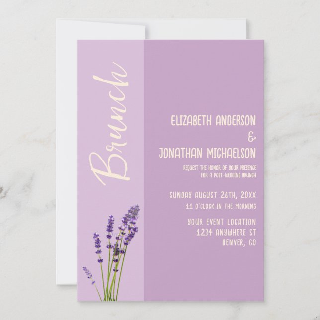 Lavender Love Wedding Brunch Invitation (Front)