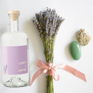 Lavender Love Wedding Liquor Bottle Label