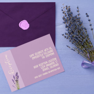 Lavender Love Wedding Reception Enclosure Card