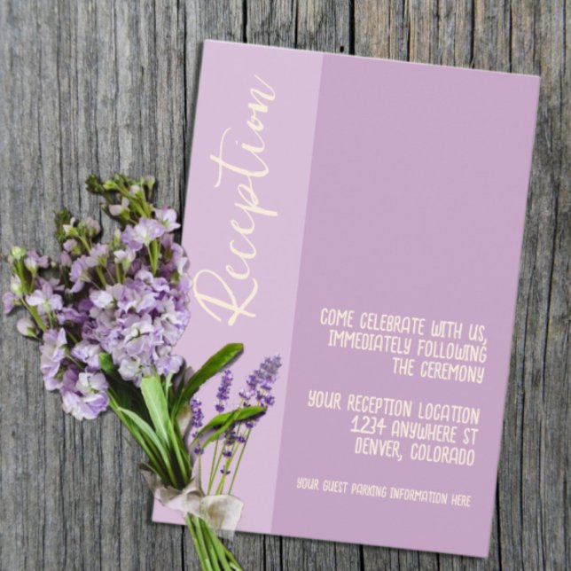Lavender Love Wedding Reception Enclosure Card (Creator Uploaded)