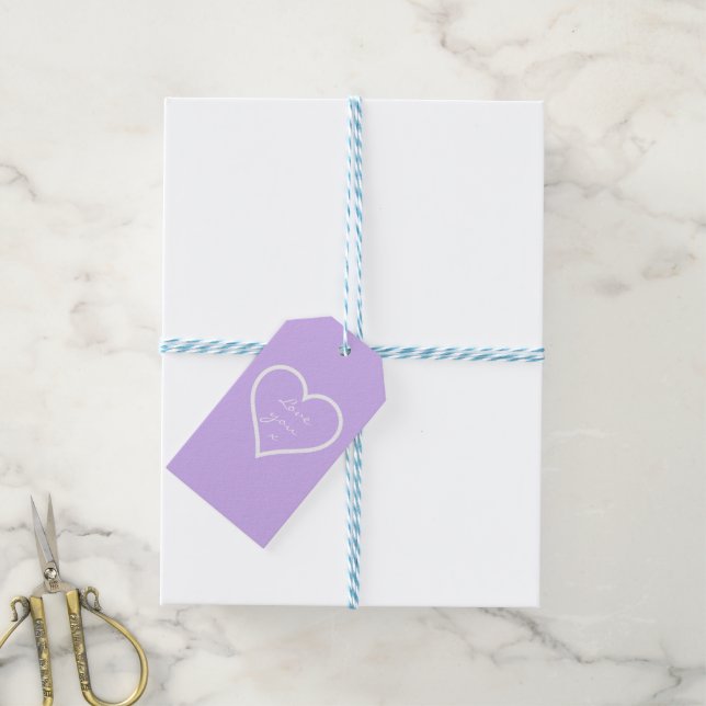 Lavender Love you gift tags (With Twine)