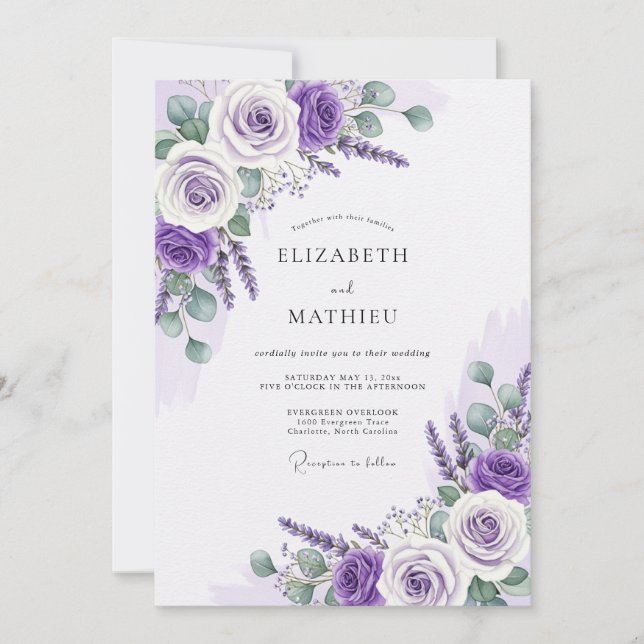 Lavender Luminous Spring Wedding Invitation (Front)