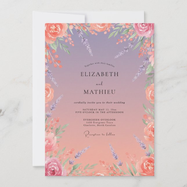 Lavender Luminous Summer Wedding Invitation (Front)