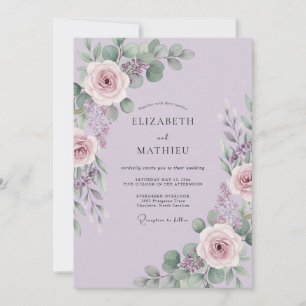 Lavender Lush Botanical Spring Wedding Invitation