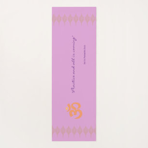 Lavender Lush Floral Painting with Ashtanga Quote Yoga Mat