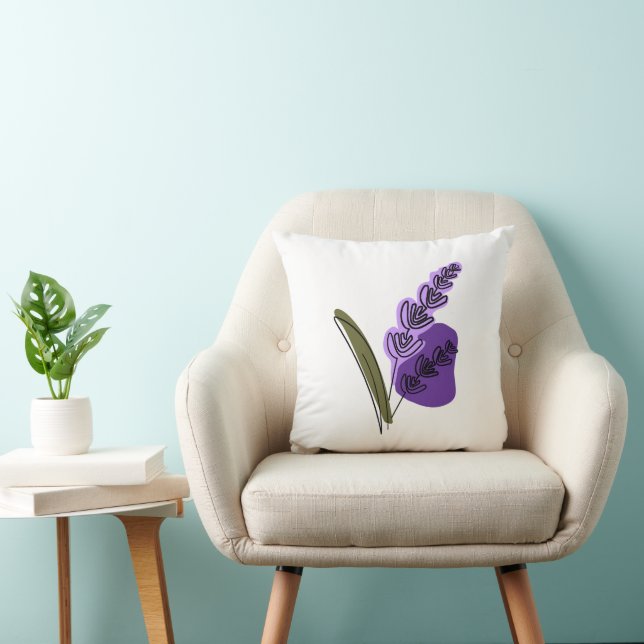 Lavender Lush Throw Pillow (Chair)