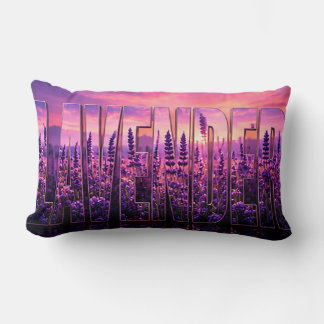 Lavender Luxury Botanical Floral Decor Lumbar Cushion