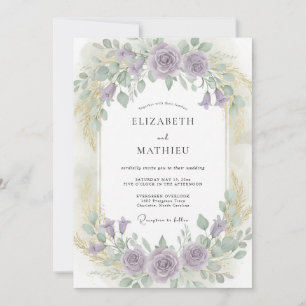 Lavender Lyrical Floral Wedding Invitation