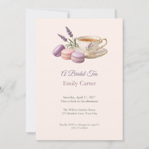 Lavender Macaron Bridal Tea Shower Invitation
