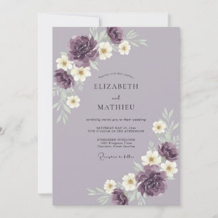 Lavender Magnificent Floral Wedding Invitation