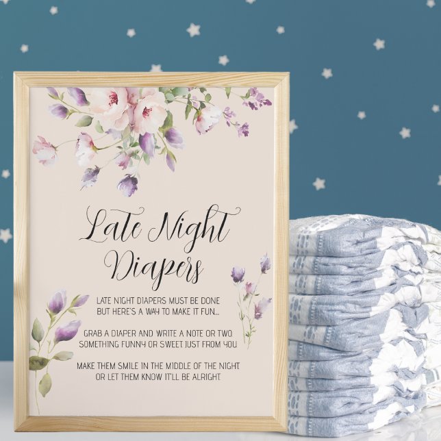 Lavender Magnolia Late Night Diaper Sign Poster (Creator Uploaded)
