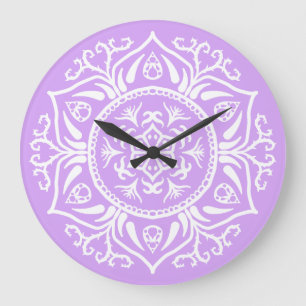 Lavender Mandala Large Clock