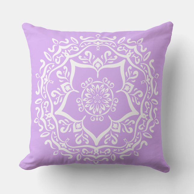 Lavender Mandala Outdoor Cushion (Front)