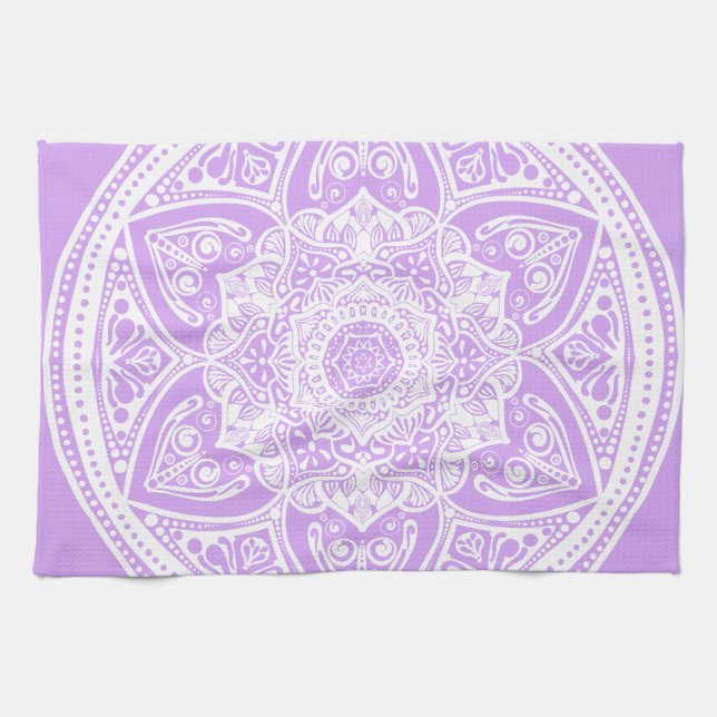 Lavender Mandala Tea Towel (Horizontal)
