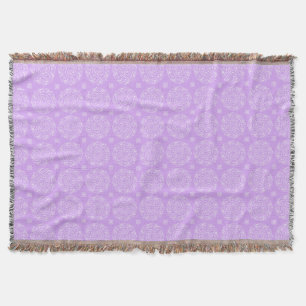 Lavender Mandala Throw Blanket