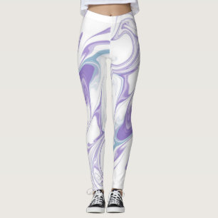 Lavender Marble Dream Leggings – Abstract Fluid Ar
